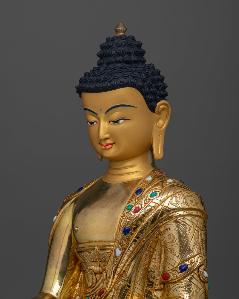 Shakyamuni Serene Buddha Statue | Hand-Carved Tibetan Sculpture