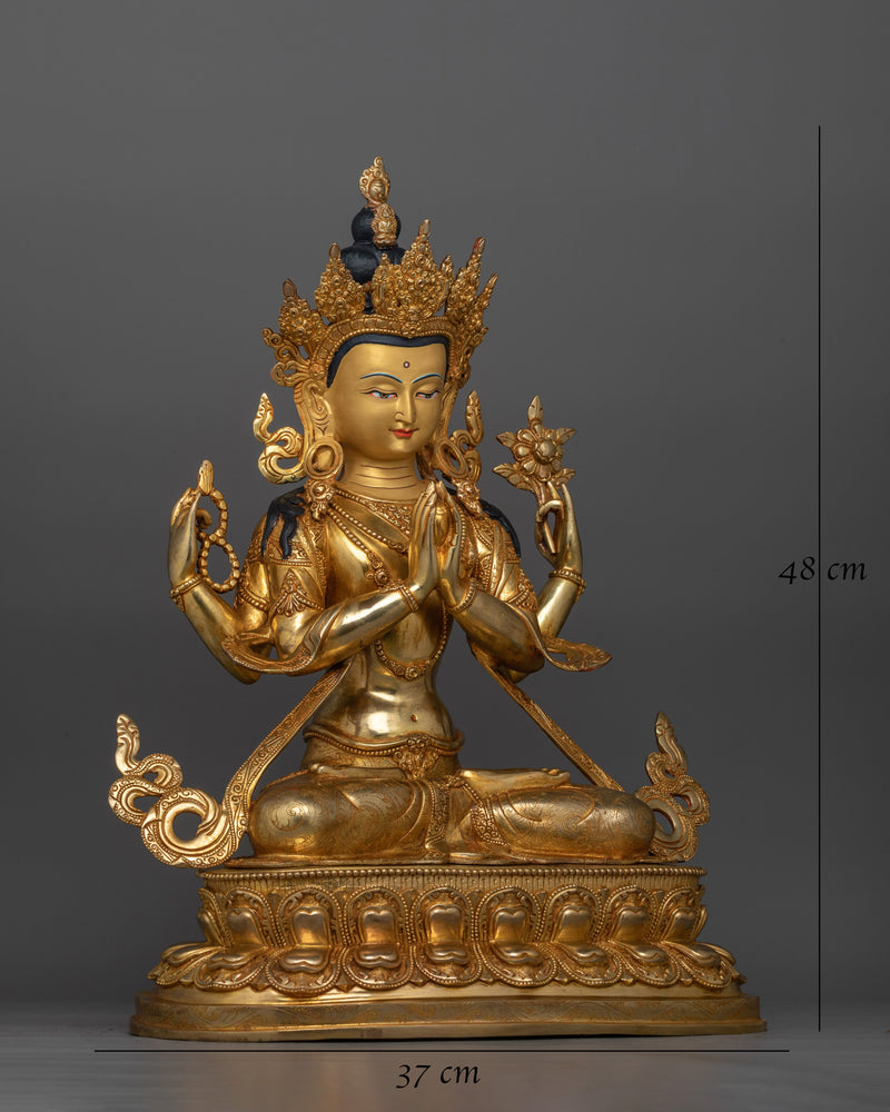 Four-Armed Chenrezig Buddha Statue