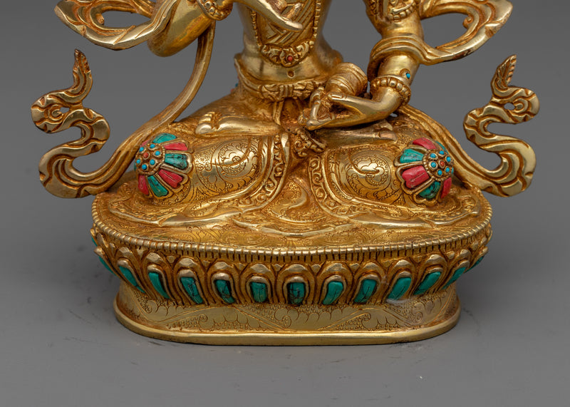 Spiritual Purification Deity Vajrasattva | 24K Gold Gilded Tibetan Statue