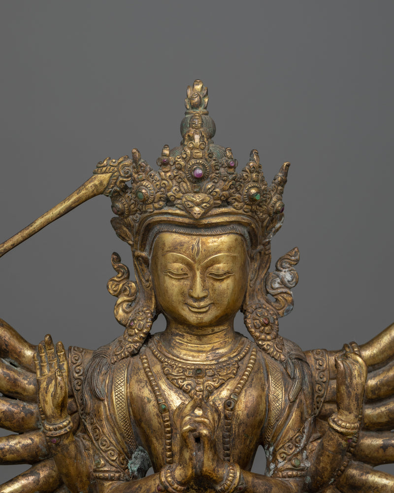 Antique Chundi Bodhisattva | Eighteen-Armed Deity