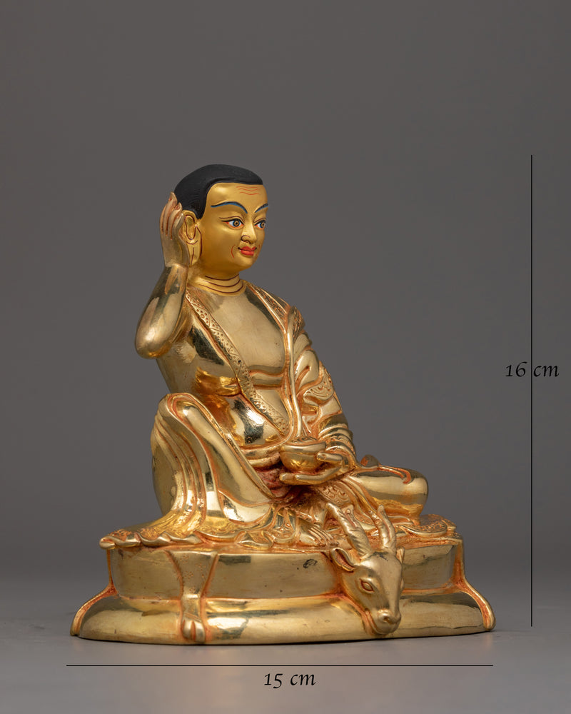 24K Gold Gilded Milarepa Yogi | Tibetan Spiritual Poets