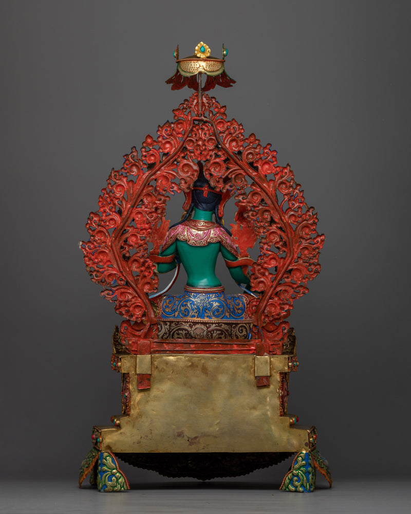 Green Tara Seated in a Throne | Mother of all Buddhas