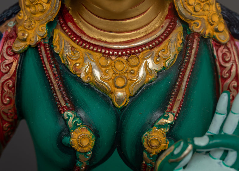 Green Tara Seated in a Throne | Mother of all Buddhas