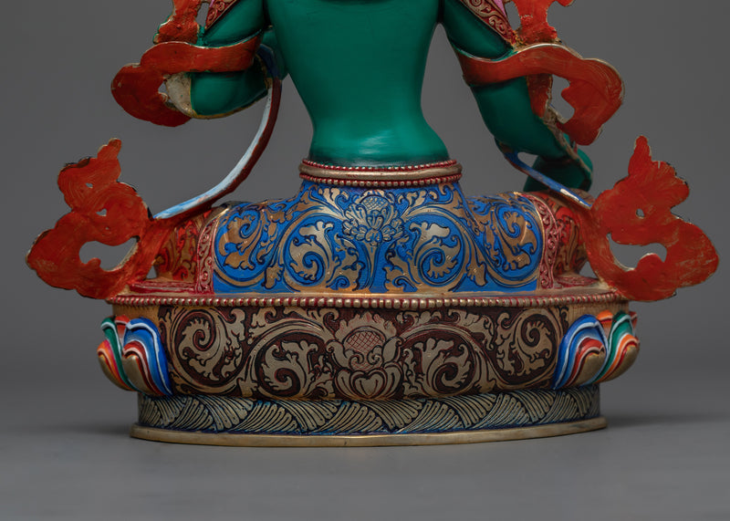 Green Tara Seated in a Throne | Mother of all Buddhas