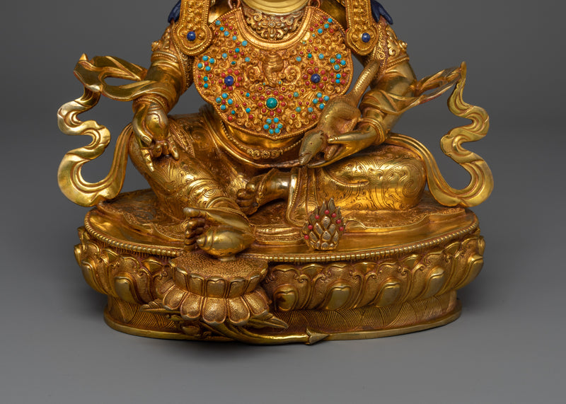 Tibetan Crown Dzambhala | Buddhist Wealth Deity Statue