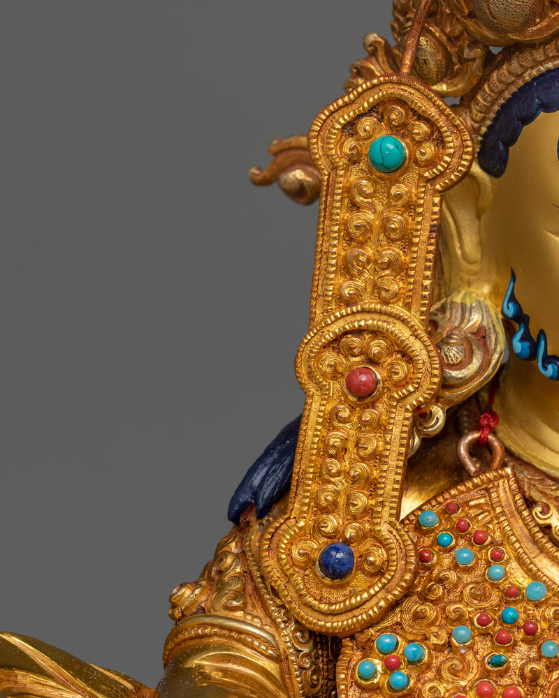 Tibetan Crown Dzambhala | Buddhist Wealth Deity Statue