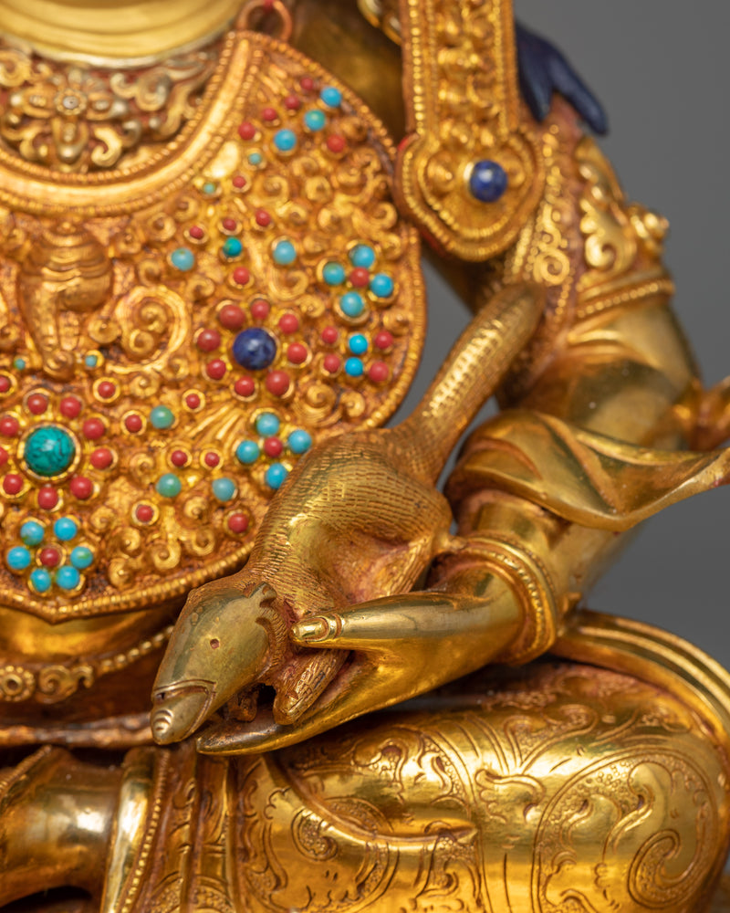 Tibetan Crown Dzambhala | Buddhist Wealth Deity Statue