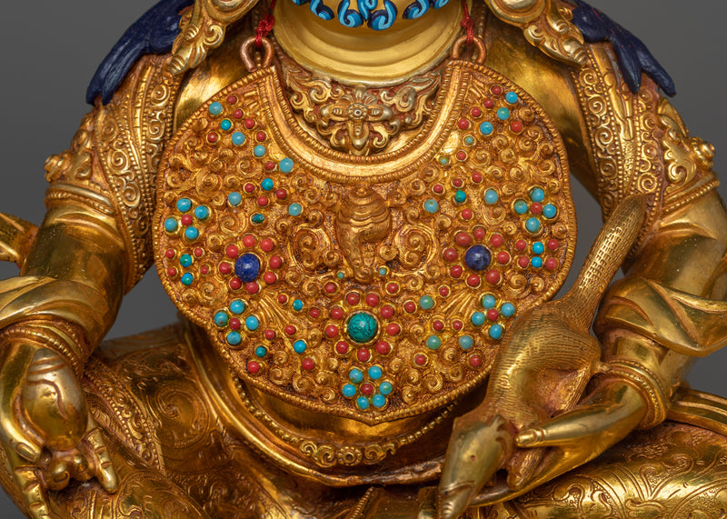 Tibetan Crown Dzambhala | Buddhist Wealth Deity Statue