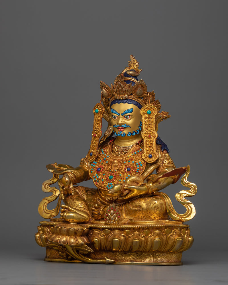 Tibetan Crown Dzambhala | Buddhist Wealth Deity Statue