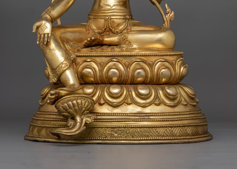 Handcrafted Green Tara (Sgrol-Ljang) Statue | Compassionate Tibetan Art