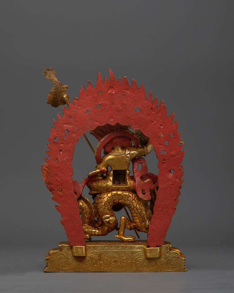 White Dzambhala Figurine | Handcrafted 24K Gold Gilded Buddhist Art