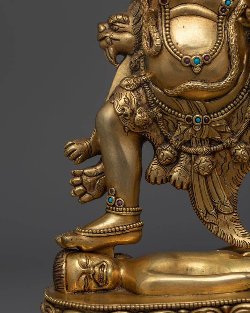 Powerful Khadgapani Mahakala Statue | Handcrafted Protector Deity