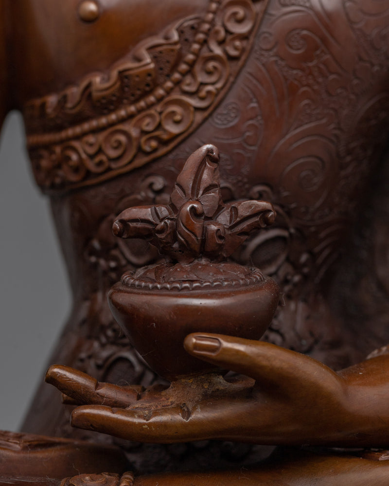 Oxidized Medicine Buddha Statue | Handcrafted Copper Sculpture