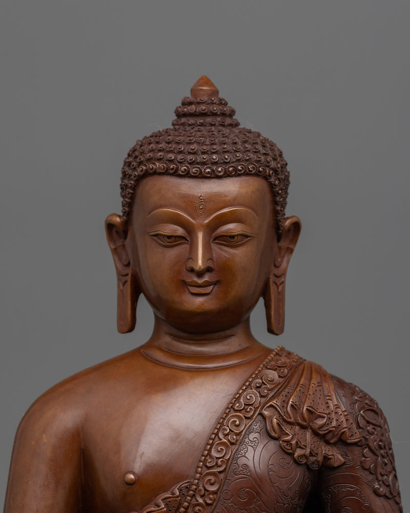 Oxidized Medicine Buddha Statue | Handcrafted Copper Sculpture