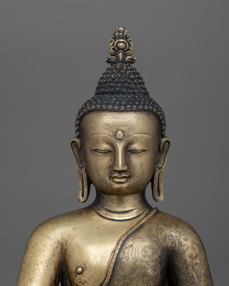 Founder of Buddhism Shakyamuni Buddha Statue | Antique Finished Copper Sculpture