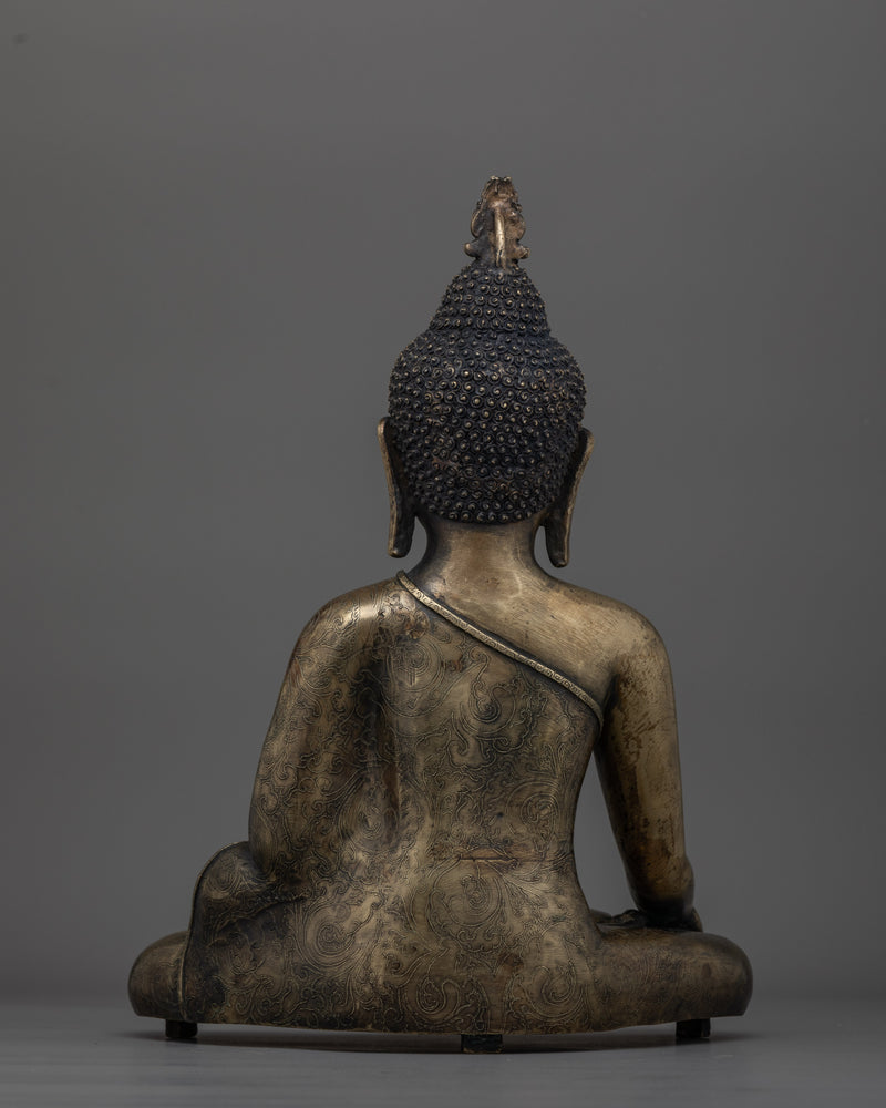 Founder of Buddhism Shakyamuni Buddha Statue | Antique Finished Copper Sculpture