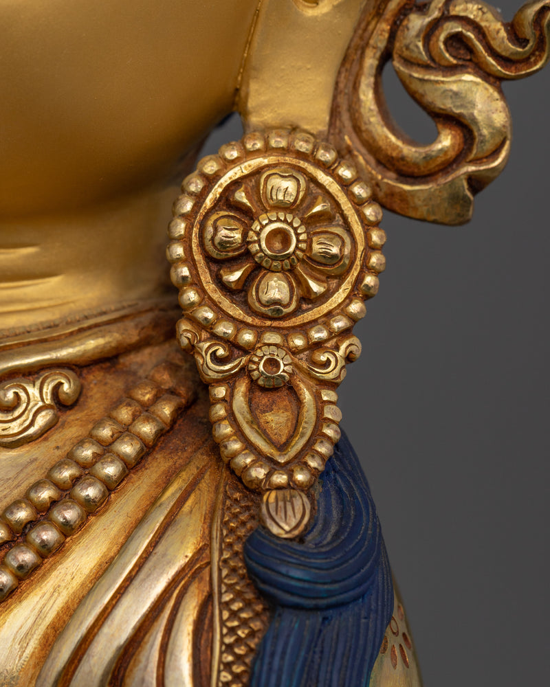 Long-Life Bodhisattva Amitayus Statue | 24K Gold Gilded Handcrafted Copper Sculpture