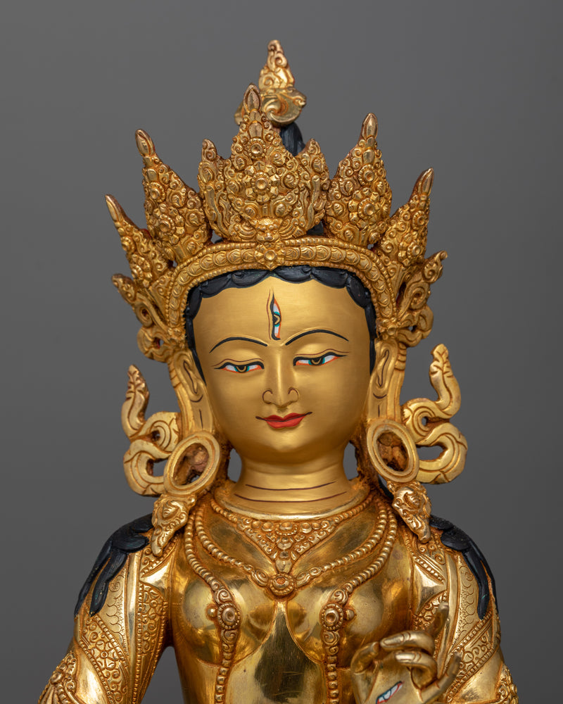 Handcarved Dukar Deity Statue | Symbol of Prosperity and Well-Being