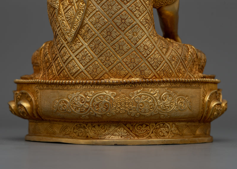 Buddhist Statue of Shakyamuni Buddha | 24K Gold Gilded