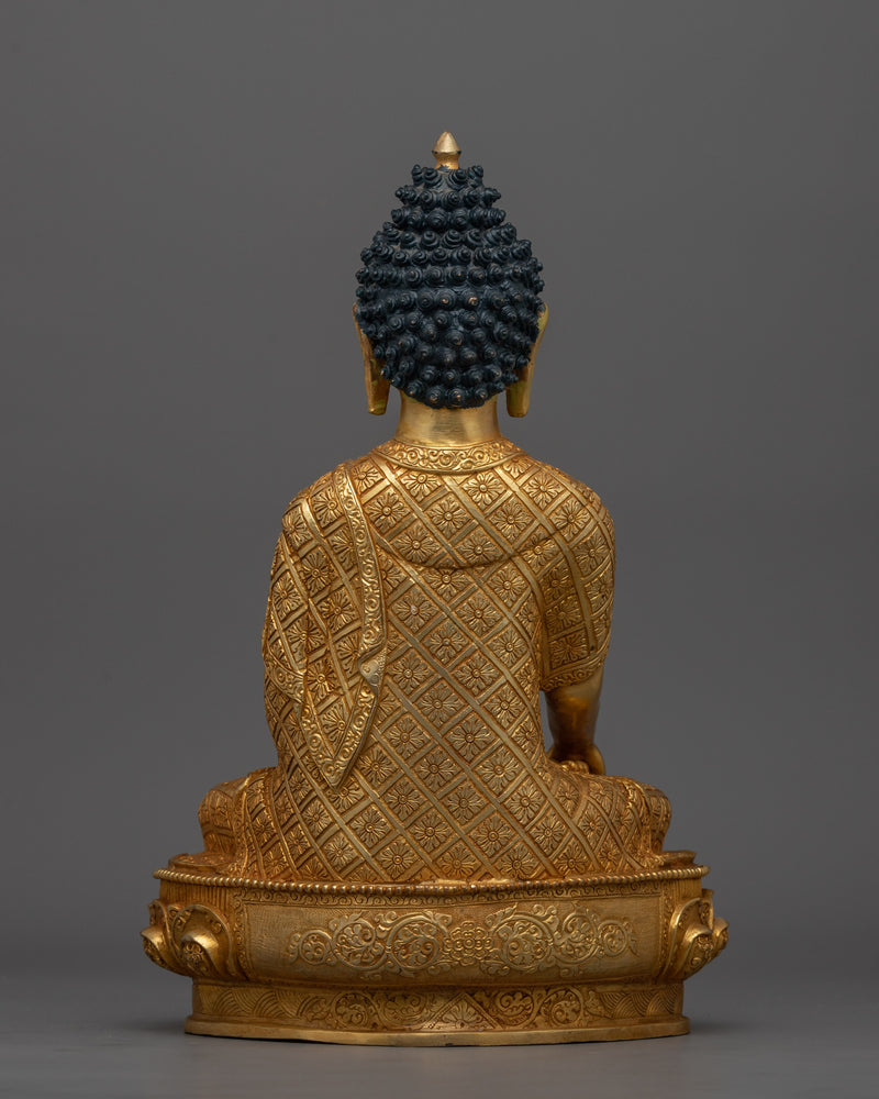 Buddhist Statue of Shakyamuni Buddha | 24K Gold Gilded