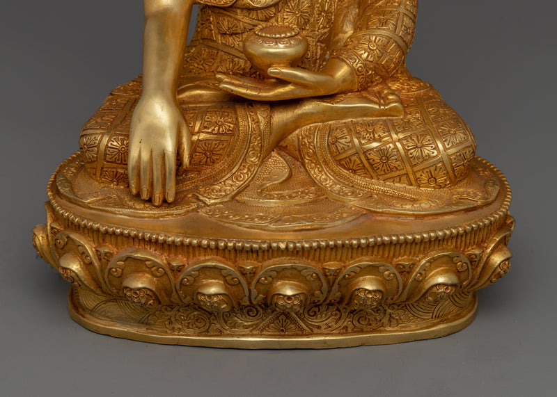 Buddhist Statue of Shakyamuni Buddha | 24K Gold Gilded