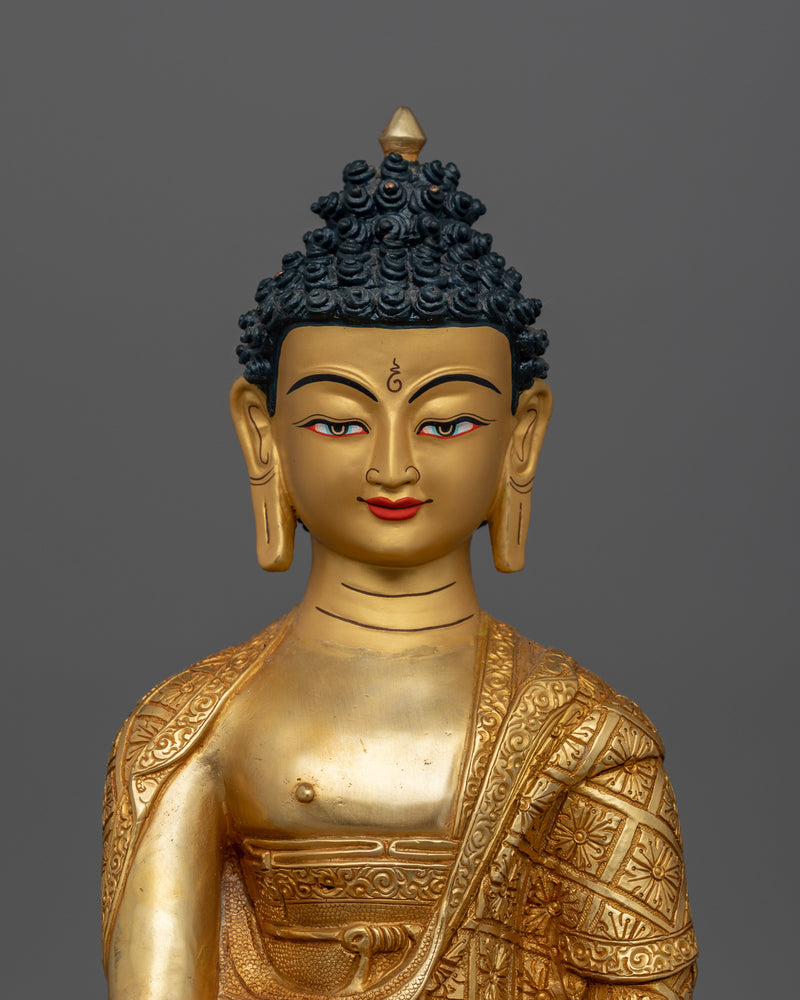 Buddhist Statue of Shakyamuni Buddha | 24K Gold Gilded