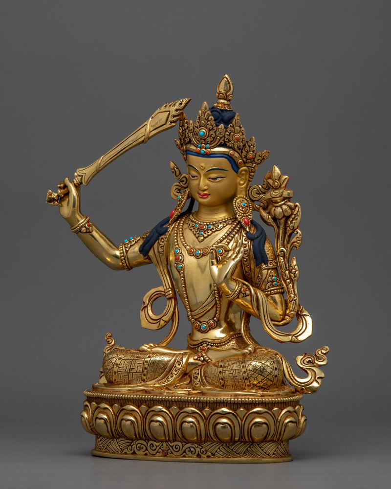 Handmade Bodhisattva Manjushri Statue | Wisdom and Enlightenment