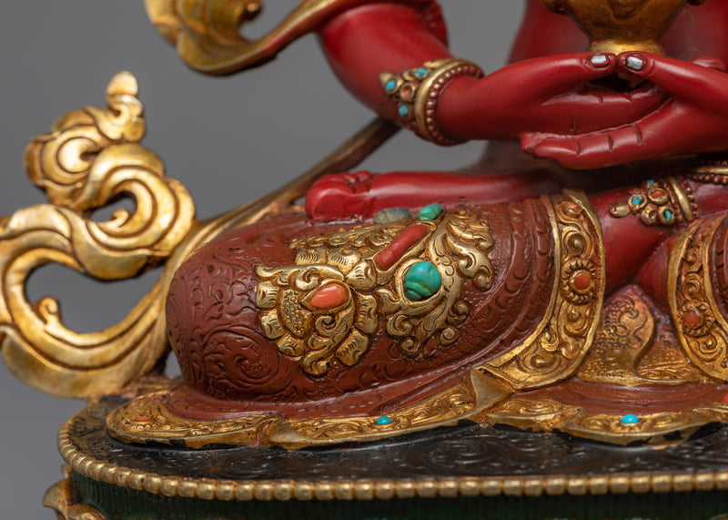 Long Life Buddha Amitayus Dharani Statue | Handmade Tibetan Art for Health and Prosperity