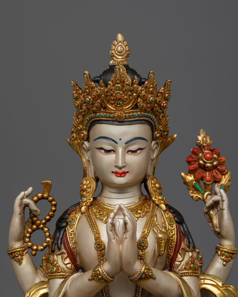 Bodhisattva Chenrezig Mantra Tibetan Statue | Symbol of Love and Kindness