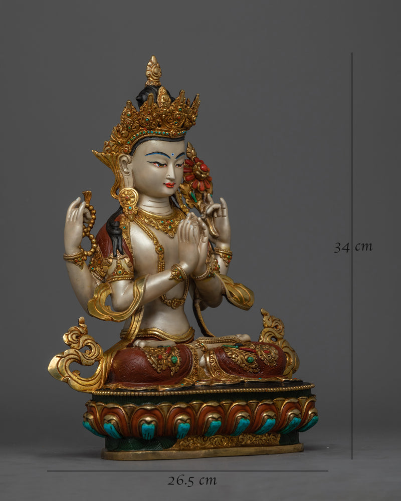 Bodhisattva Chenrezig Mantra Tibetan Statue