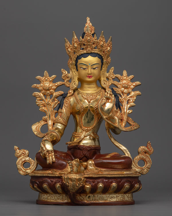 Green Tara Mantra Statue | Symbol of Compassion and Protection