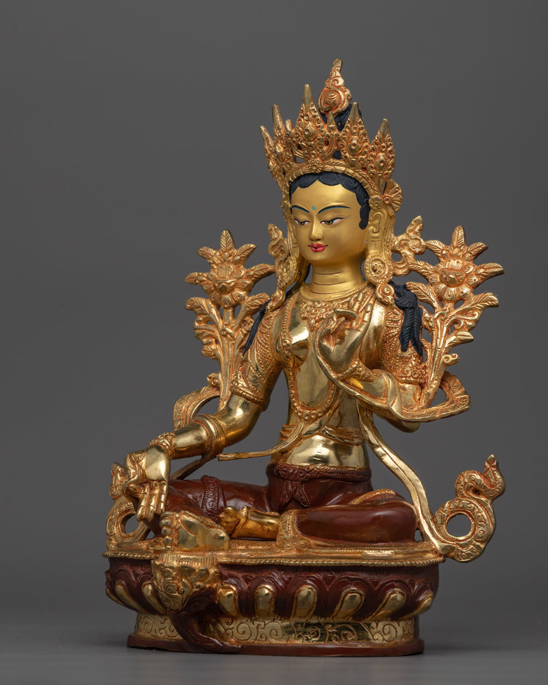 Green Tara Mantra Statue | Symbol of Compassion and Protection