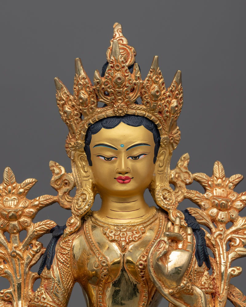 Green Tara Mantra Statue | Symbol of Compassion and Protection