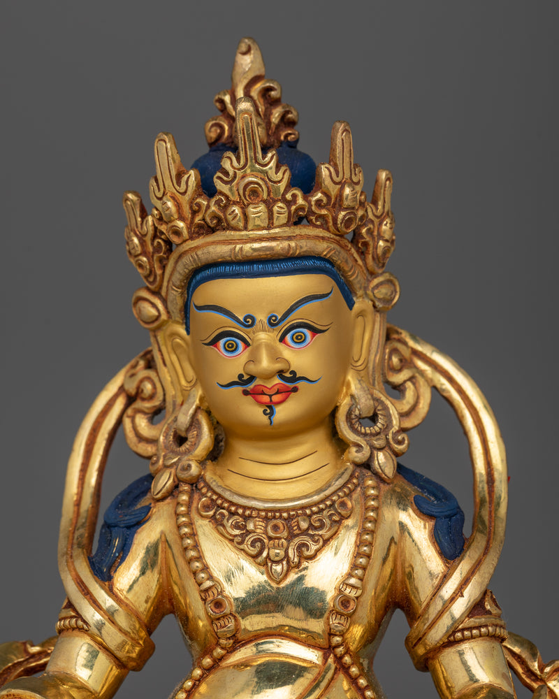 Handcrafted Tibetan Buddhist Jambhala God of Wealth Statue | Good Fortune Buddha