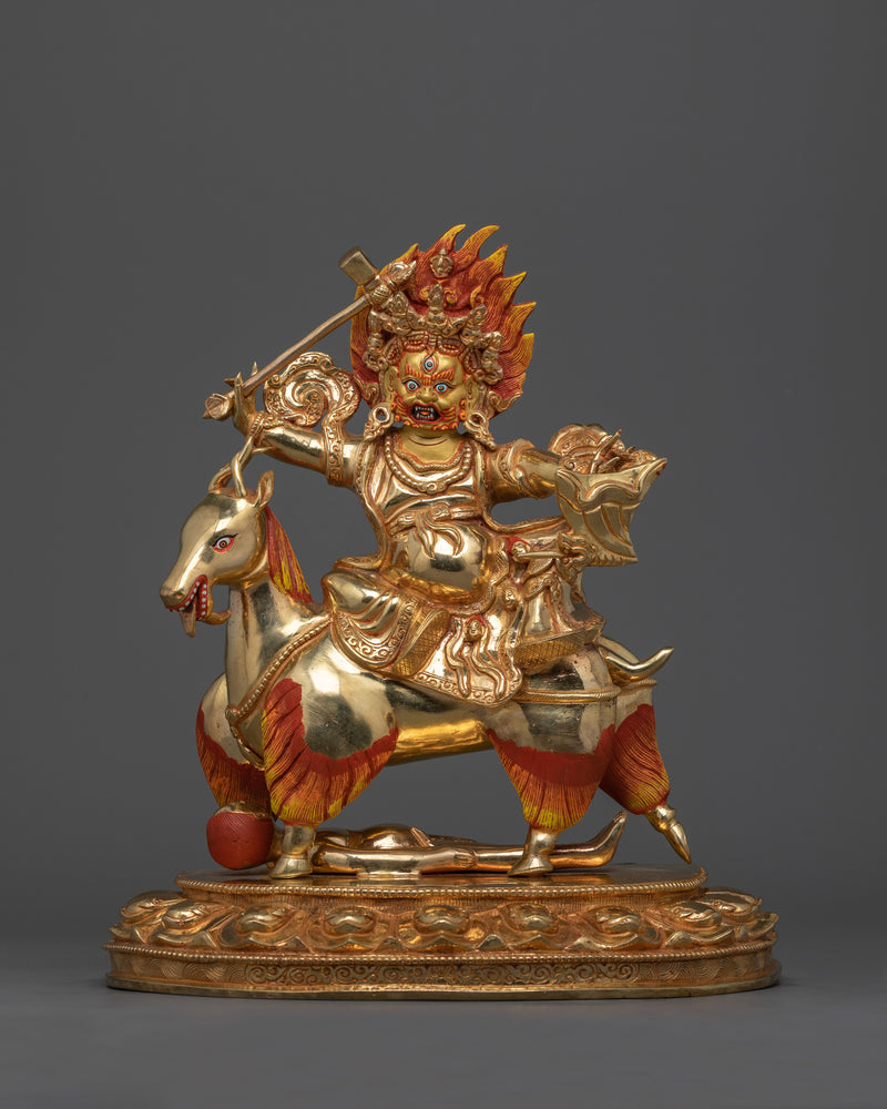 Powerful Protector Deity Garwa Nagpo Damchen | Himalayan Artwork