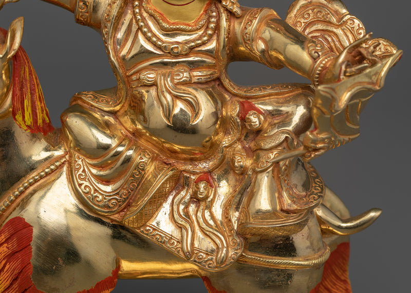 Powerful Protector Deity Garwa Nagpo Damchen | Himalayan Artwork