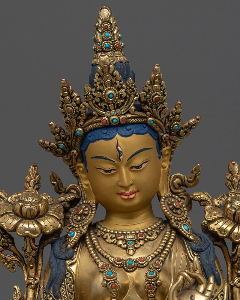 Healing Goddess White Tara Statue 