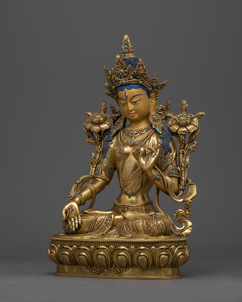 Healing Goddess White Tara Statue 