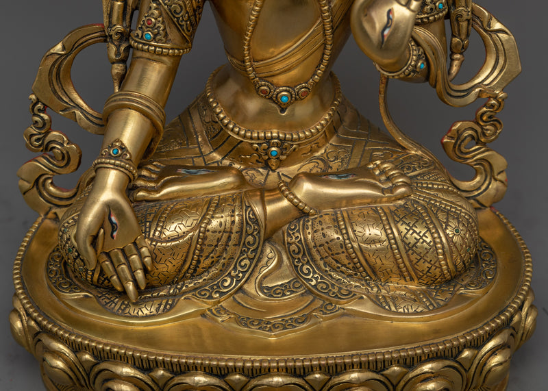 Healing Goddess White Tara Statue | Tibetan Goddess of Longevity