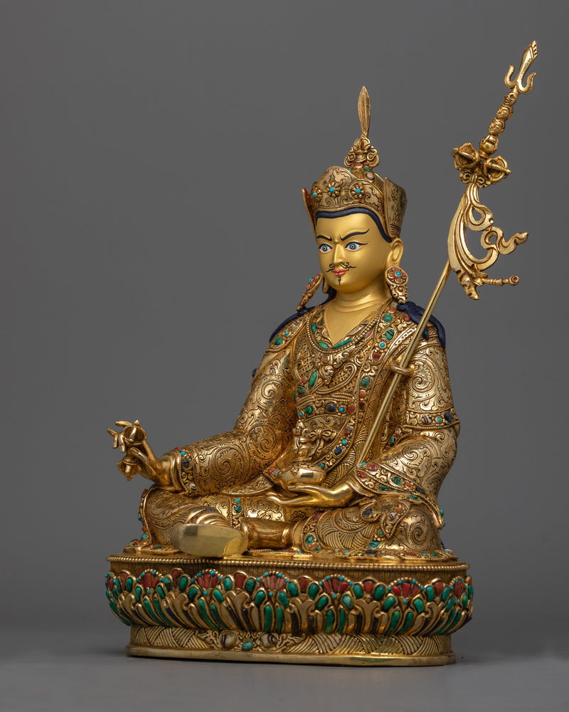 Guru Rinpoche Lotus Born Padmasambhava Statue | Tantric Master Art