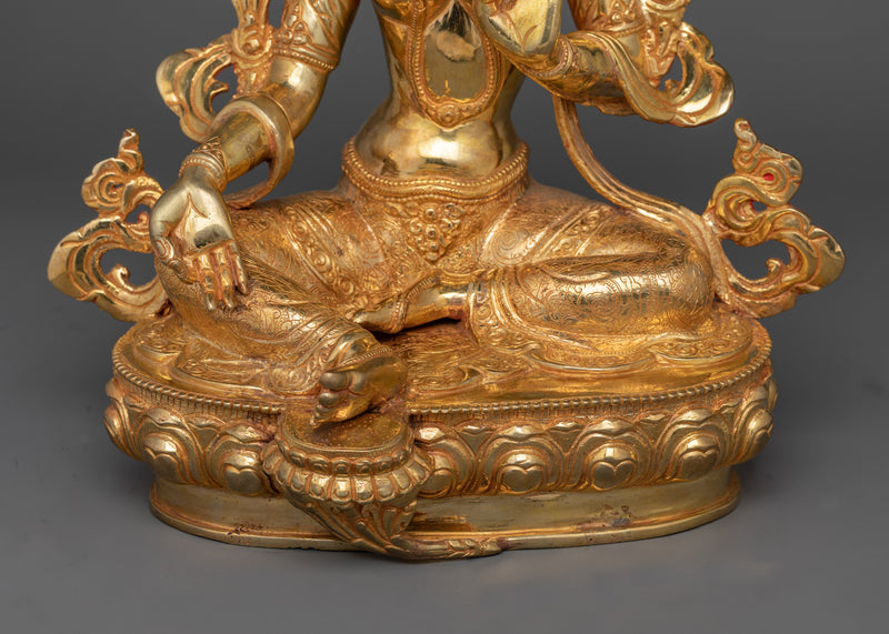 Peaceful Green Tara Sculpture | Goddess of Compassion Statue