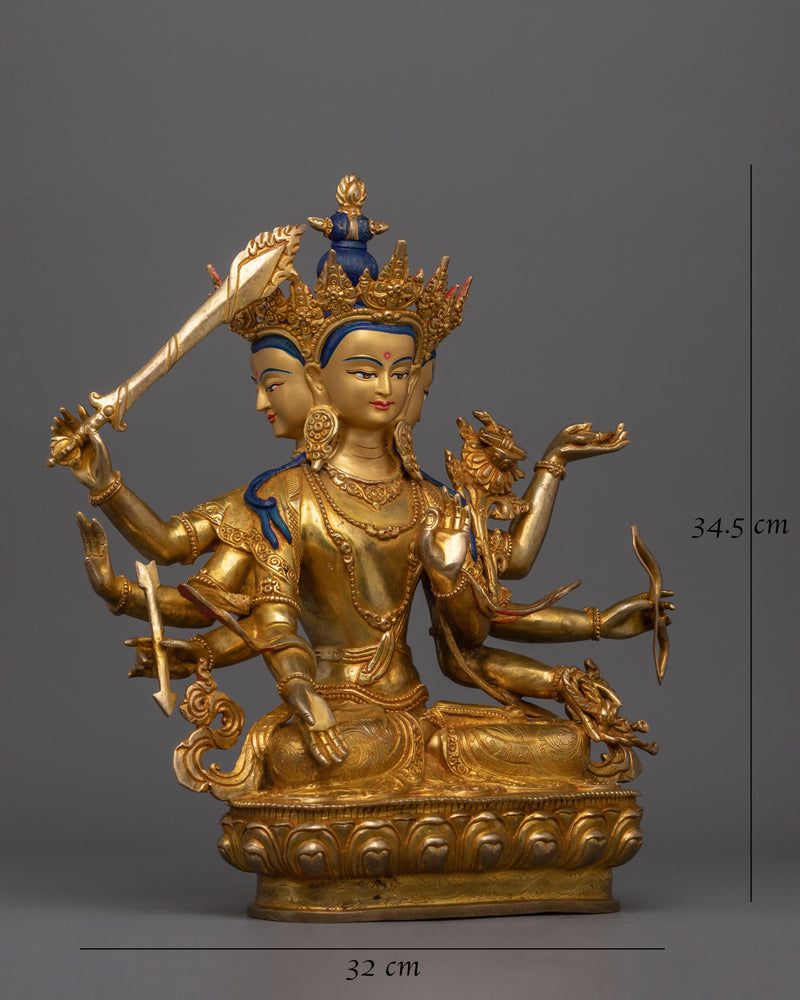 Handcrafted Maha Manjushri Figure | Embodiment of Wisdom and Enlightenment