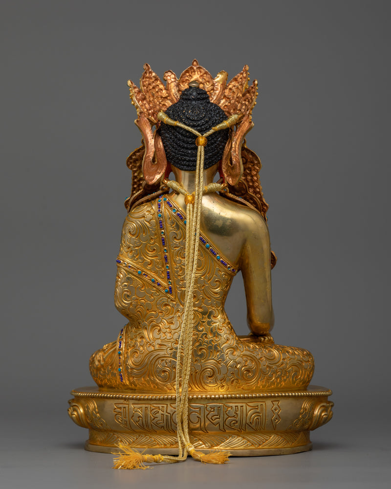 Crowned Buddha Shakyamuni Prayer Statue | Handcrafted Symbol of Peace and Enlightenment