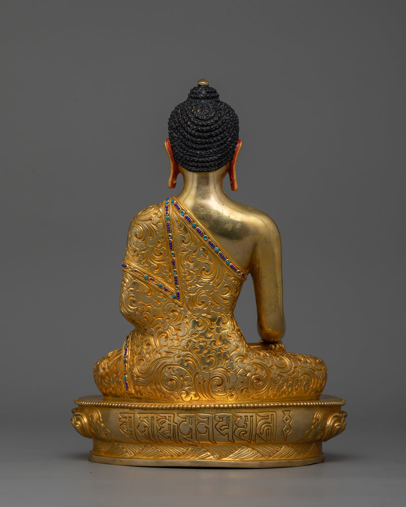 Crowned Buddha Shakyamuni Prayer Statue | Handcrafted Symbol of Peace and Enlightenment