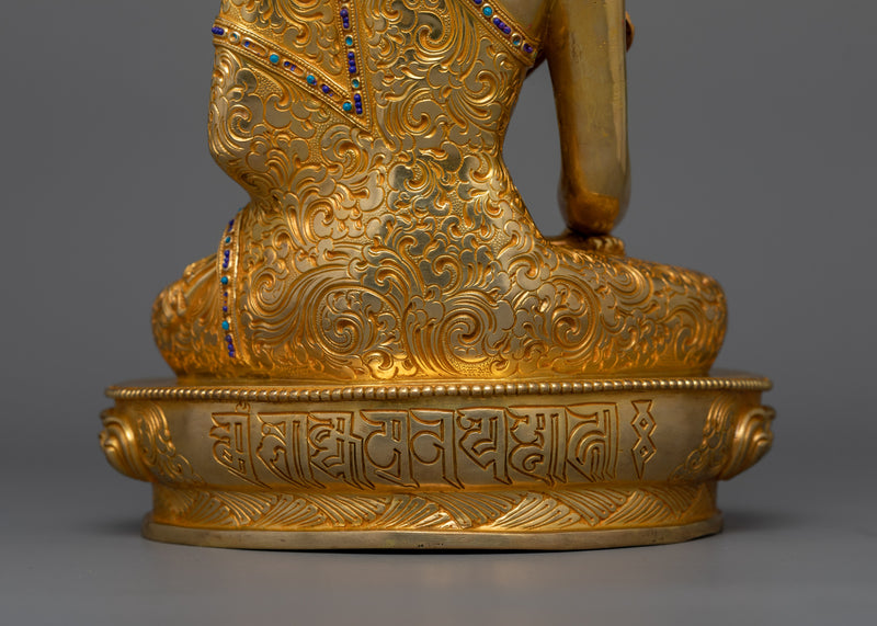 Crowned Buddha Shakyamuni Prayer Statue | Handcrafted Symbol of Peace and Enlightenment