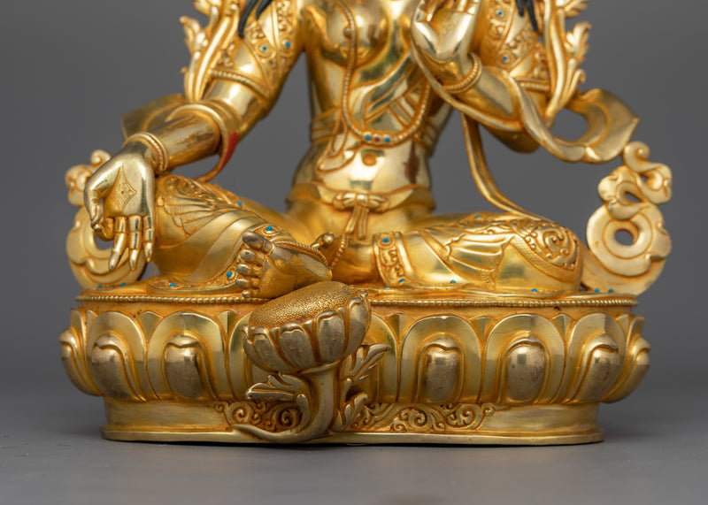 Buddhist Green Tara Mantra Prayer Statue | Tibetan Icon for Compassion and Protection