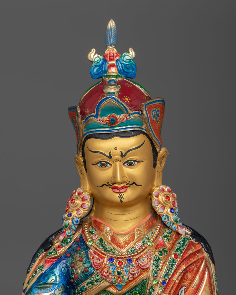 Tibetan Buddhist Master Guru Padmasambhava Sadhana Statue | Guru Rinpoche Art for Spiritual Practices