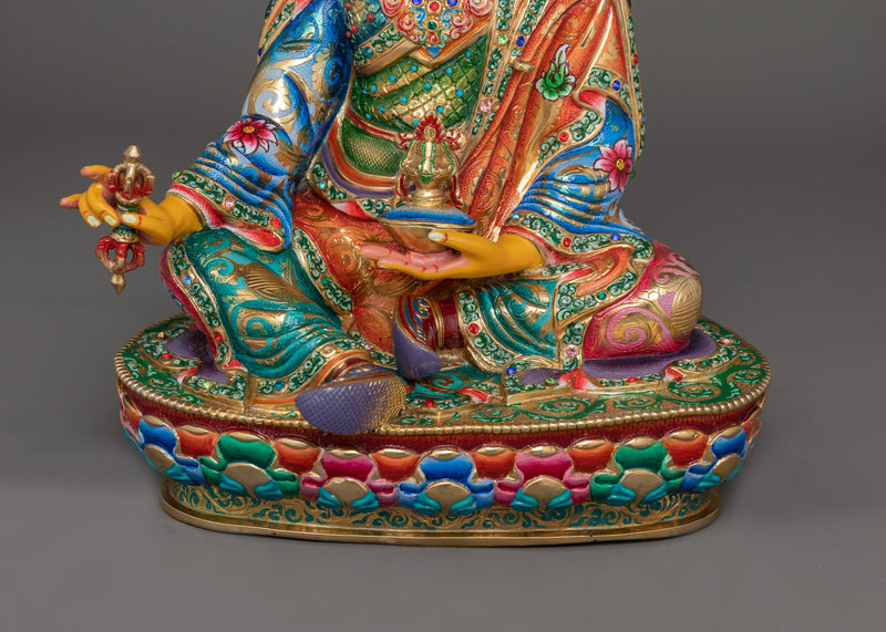 Tibetan Buddhist Master Guru Padmasambhava Sadhana Statue | Guru Rinpoche Art for Spiritual Practices