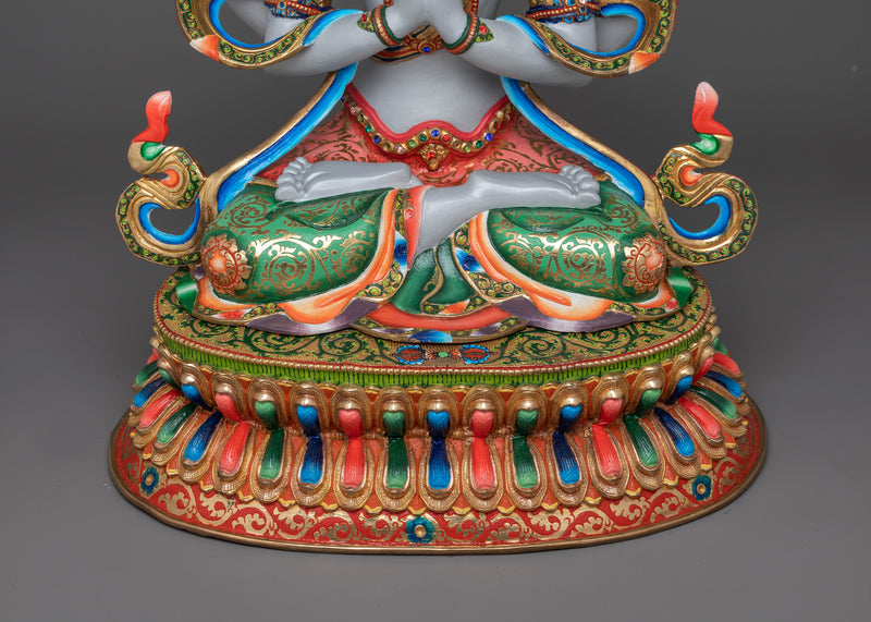 Avalokiteshvara Chenrezig Sadhana Statue | Tibetan Bodhisattva of Love and Compassion