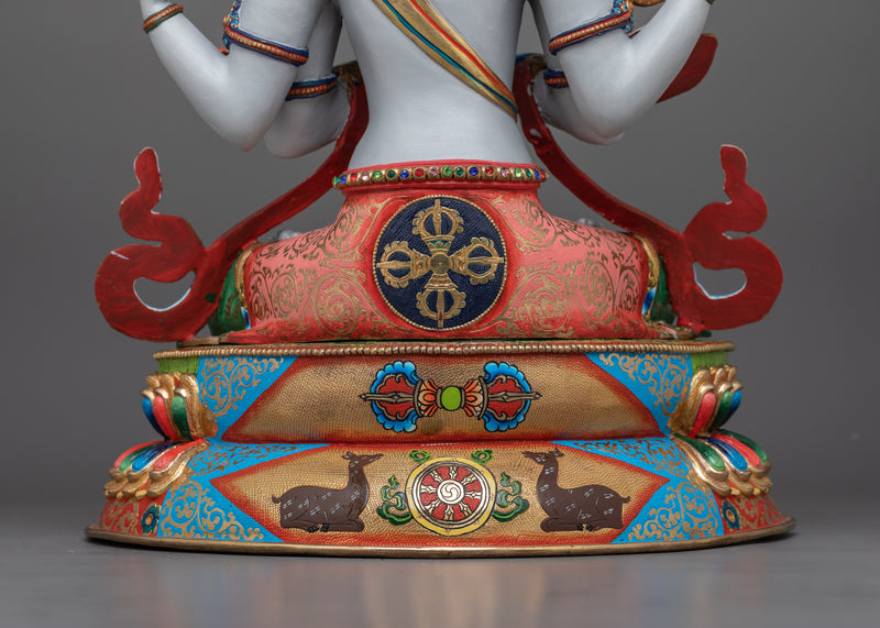 Avalokiteshvara Chenrezig Sadhana Statue | Tibetan Bodhisattva of Love and Compassion